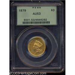 1879 $3 AU53 PCGS.