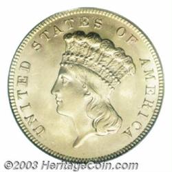 1889 $3 MS65 PCGS.