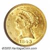Image 1 : 1843 $5 MS62 NGC.