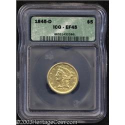 1845-D $5 XF45 ICG.