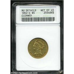 1852-C $5 --Cleaned--ANACS. AU Details, Net XF45.
