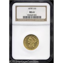 1878-S $5 MS61 NGC.