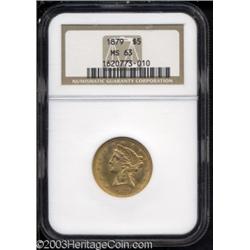 1879 $5 MS63 NGC.