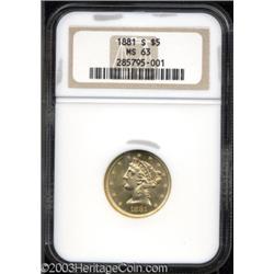 1881-S $5 MS63 NGC.