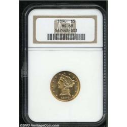 1890 $5 MS68 NGC.