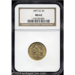 1891-CC $5 MS62 NGC.