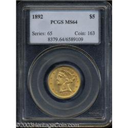 1892 $5 MS64 PCGS.