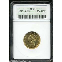 1893-S $5 MS61 ANACS.