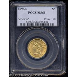 1893-S $5 MS63 PCGS.