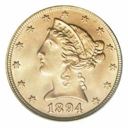 1894 $5 MS67 PCGS.