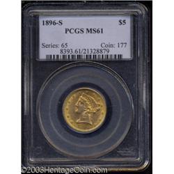 1896-S $5 MS61 PCGS.