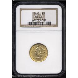 1899 $5 MS63 NGC.