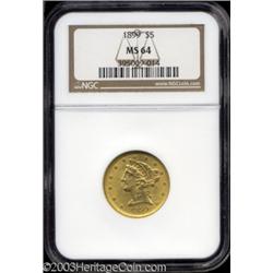 1899 $5 MS64 NGC.