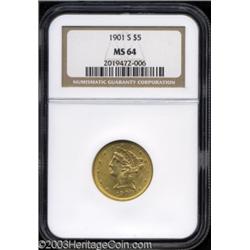 1901-S $5 MS64 NGC.