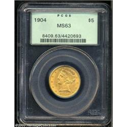 1904 $5 MS63 PCGS.