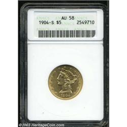 1904-S $5 AU58 ANACS.
