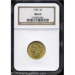 1905 $5 MS64 NGC.