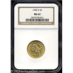 1906-S $5 MS62 NGC.