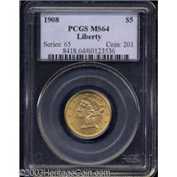 1908 $5 MS64 PCGS.