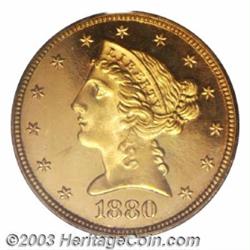 1880 $5 PR64 PCGS.