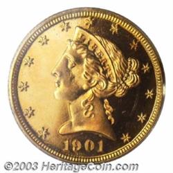 1901 $5 PR65 Cameo PCGS.