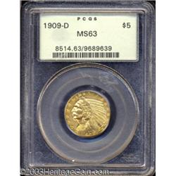 1909-D $5 MS63 PCGS.