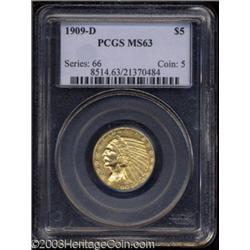 1909-D $5 MS63 PCGS.