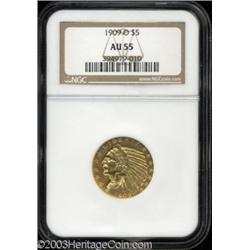 1909-O $5 AU55 NGC.