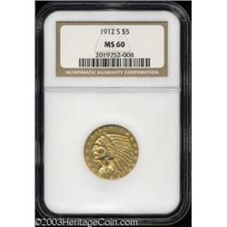 1912-S $5 MS60 NGC.