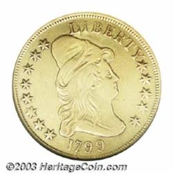 1799 $10 Small Stars Obverse--Tooled, Cleaned--ANACS. XF Details, Net VF20.