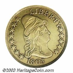 1803 $10 Small Stars Reverse--Cleaned--ANACS. AU Details, Net XF45.