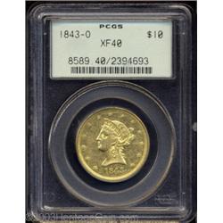 1843-O $10 XF40 PCGS.