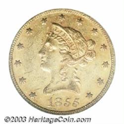 1855-S $10 AU50 PCGS.