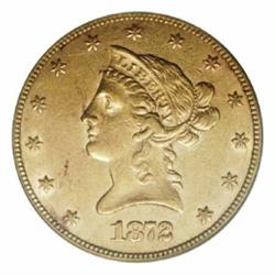 1872-CC $10 AU50 PCGS.