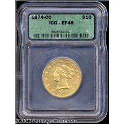 1874-CC $10 XF45 ICG.