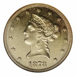1878-CC $10 AU55 NGC.