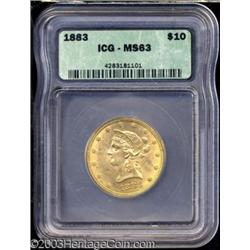 1883 $10 MS63 ICG.