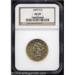 1887 $10 AU58 NGC.