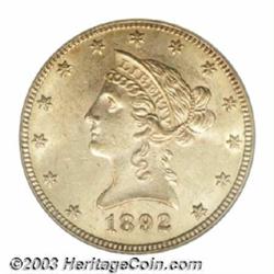 1892-CC $10 MS60 PCGS.