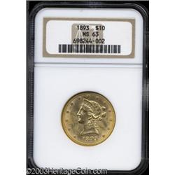 1893 $10 MS63 NGC.