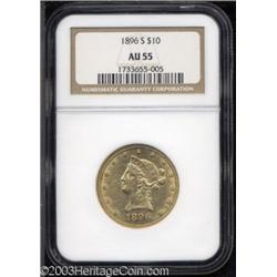 1896-S $10 AU55 NGC.