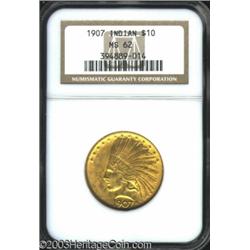 1907 $10 No Motto MS62 NGC.