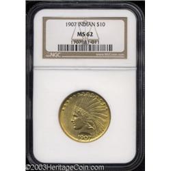 1907 $10 No Motto MS62 NGC.