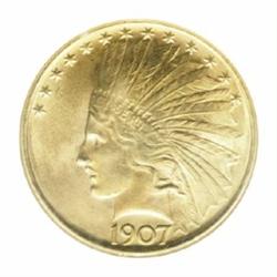 1907 $10 No Motto MS64 NGC.