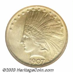 1907 $10 No Motto MS64 NGC.