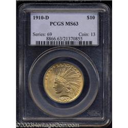 1910-D $10 MS63 PCGS.