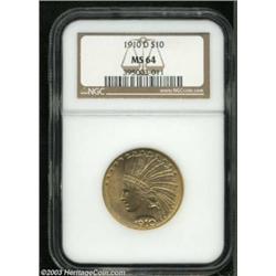 1910-D $10 MS64 NGC.