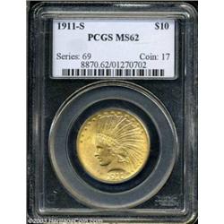 1911-S $10 MS62 PCGS.