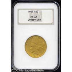 1911 $10 PR67 NGC.