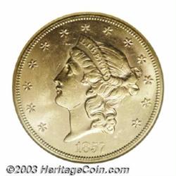 1857-S $20 MS62 NGC.